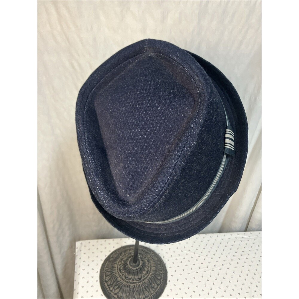 VTG Trevero Blue Fedora Men’s Hat L  Cotton Polyester Spandex - Picture 4 of 12